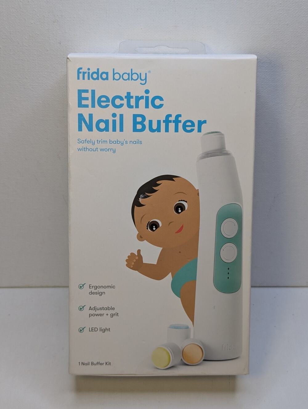 NEW Frida Baby Electric Nail Buffer With Case Ergonomic Design Adjustable Power
